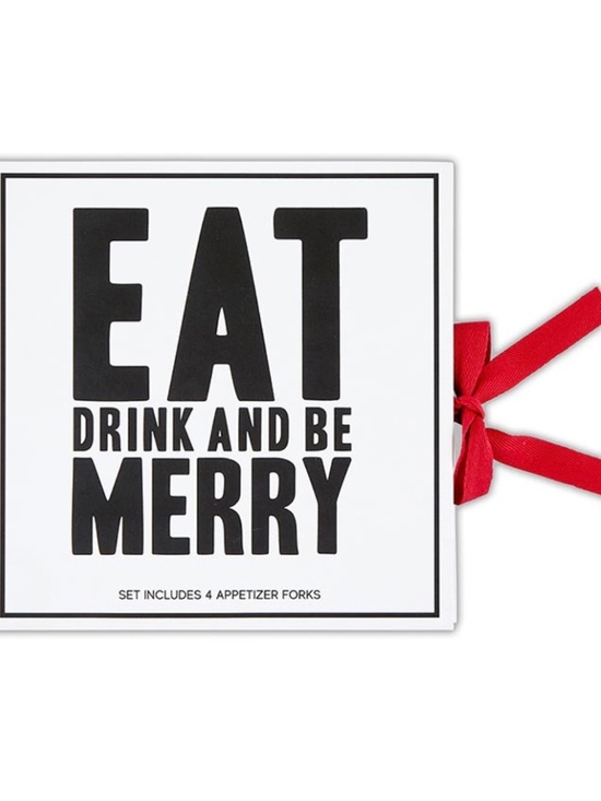 Charcuterie Red Forks Book Box - Eat Drink & Be Merry - New - Picture 3 of 4